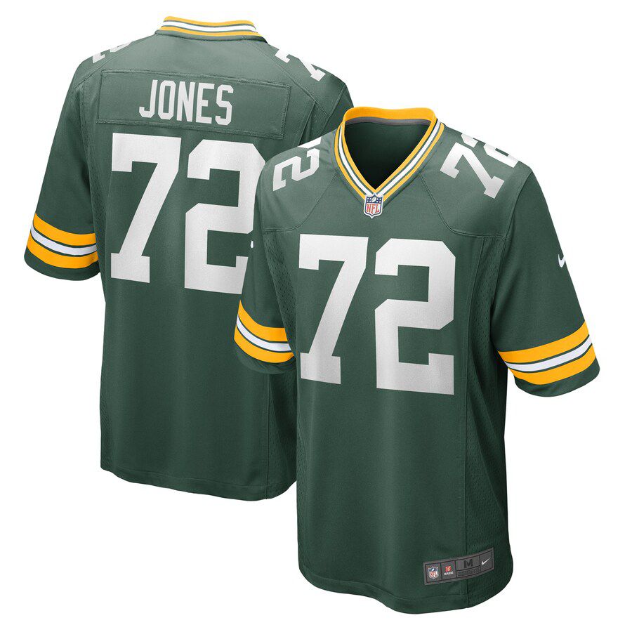 Men Green Bay Packers #72 Caleb Jones Nike Green Game Player NFL Jersey